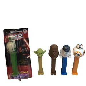 Star  Wars Pez dispenser Lot Yoda Chewbaca BB8 R2D2 ,D-O In Package Lot Of 5